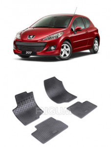 Peugeot 207, Hatchback, fabricat din 2006 - 2012, set covorase auto dedicate, din cauciuc 100% Premium accesorii pentru autoturismul tau - masina v158189