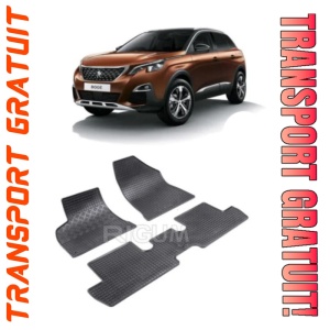 Peugeot 3008 I, Hatchback, fabricat din 05.2009 - 10.2016, set covorase auto dedicate, din cauciuc 100% Premium