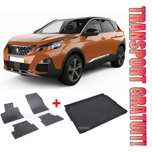 Peugeot 3008 II din 11.2016 - Prezent Suv *1 , Set Covorase + tavita portbagaj auto