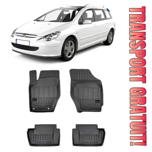 Peugeot 307, Combi, Din 2001 - 2008 , Set Covorase Auto Tip Tavita Premium 3D, din cauciuc