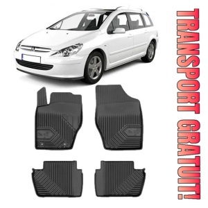 Peugeot 307 Din 2001 - 2008, Combi , Set Covorase Auto Tip Tavita Premium 3D, din cauciuc