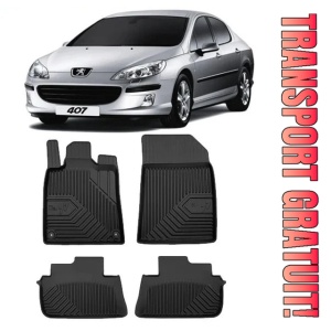 Peugeot 407 Din 2004 - 12.2010, Sedan , Set Covorase Auto Tip Tavita Premium 3D, din cauciuc