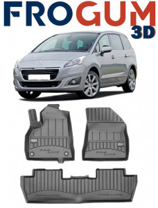 Peugeot 5008 I, Suv, Din 05.2009 - 06.2017 , Set Covorase Auto Tip Tavita Premium 3D, din cauciuc accesorii pentru autoturismul tau - masina v173950