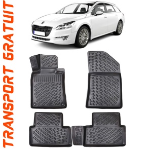 Peugeot 508 I 2010-2018 Set 4 covorase auto din cauciuc tip tavita premium line 3D accesorii pentru autoturismul tau - masina v243292