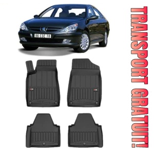 Peugeot 607, Sedan, Din 1999 - 2010 , Set Covorase Auto Tip Tavita Premium 3D, din cauciuc