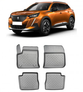 Peugeot E-2008 II, Suv, Din 08.2020 - Prezent , Set Covorase Auto Tip Tavita Premium 3D, din cauciuc accesorii pentru autoturismul tau - masina v170497