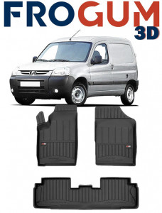 Peugeot Partner I Din 1998 - 2007, Van , Set Covorase Auto Tip Tavita Premium 3D, din cauciuc accesorii pentru autoturismul tau - masina v162342