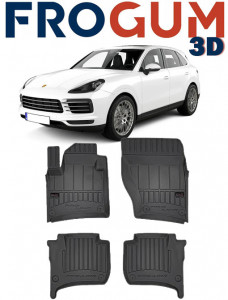 Porsche Cayenne II, Suv, Din 05.2010 - 10.2017 , Set Covorase Auto Tip Tavita Premium 3D, din cauciuc accesorii pentru autoturismul tau - masina v172736