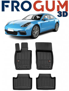 Porsche Panamera II, Hatchback, Din 2017 - Prezent , Set Covorase Auto Tip Tavita Premium 3D, din cauciuc accesorii pentru autoturismul tau - masina v170364