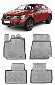 Renault Arkana E-Tech Hybrid Din 03.2021 - Prezent, Suv , Set Covorase Auto Tip Tavita Premium 3D, din cauciuc accesorii pentru autoturismul tau - masina v163356