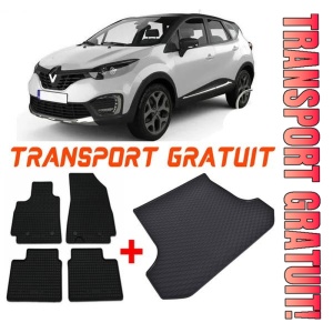 Renault Captur I Suv din 04.2013 - 12.2019 *4, Set Covorase + tavita portbagaj auto