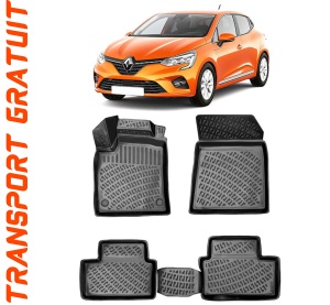Renault Clio 5 2019- Set 4 covorase auto din cauciuc tip tavita premium line 3D accesorii pentru autoturismul tau - masina v242310