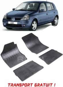 Renault Clio II, Hatchback, fabricat din 1998 - 08.2005, set covorase auto dedicate, din cauciuc 100% Premium - Transport Gratuit accesorii pentru autoturismul tau - masina v38176