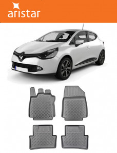 Renault Clio IV, Combi, Din 03.2013 - Prezent , Set Covorase Auto Tip Tavita Premium 3D, din cauciuc accesorii pentru autoturismul tau - masina v174464
