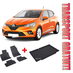 Renault Clio V Hatchback din 09.2019 - Prezent, Set Covorase + tavita portbagaj fara portbagaj intermediar *3