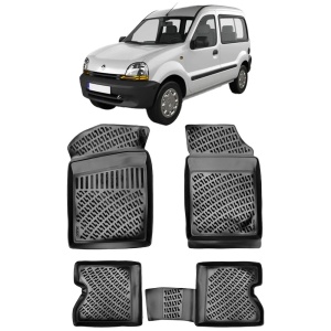 Renault Kango I 1997-2007 Set 4 covorase auto din cauciuc tip tavita premium line 3D - Transport Gratuit! accesorii pentru autoturismul tau - masina v48429