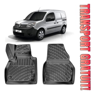 Renault Kangoo II 2007-2020 Set 2 Covorase Auto (Fata) Cauciuc Tip tavita Premium Line 3D
