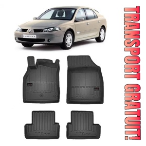 Renault Laguna II, Combi, Din 01.2001 - 06.2007 , Set Covorase Auto Tip Tavita Premium 3D, din cauciuc
