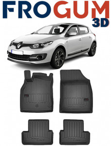 Renault Megane III, Hatchback, Din 11.2008 - 12.2015 , Set Covorase Auto Tip Tavita Premium 3D, din cauciuc accesorii pentru autoturismul tau - masina v172652