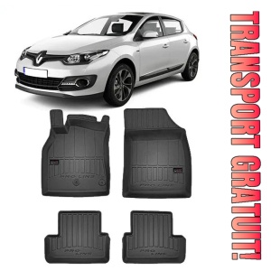 Renault Megane III, Hatchback, Din 11.2008 - 12.2015 , Set Covorase Auto Tip Tavita Premium 3D, din cauciuc