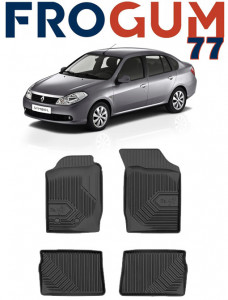 Renault Symbol I Din 2001 - 2008, Sedan , Set Covorase Auto Tip Tavita Premium 3D, din cauciuc accesorii pentru autoturismul tau - masina v169435