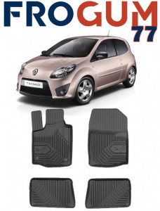 Renault Twingo II Din 06.2007 - 07.2014, Hatchback , Set Covorase Auto Tip Tavita Premium 3D, din cauciuc accesorii pentru autoturismul tau - masina v165991