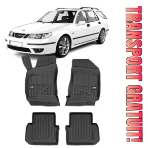 Saab 9-5 Din 1998 - 2010, Combi , Set Covorase Auto Tip Tavita Premium 3D, din cauciuc