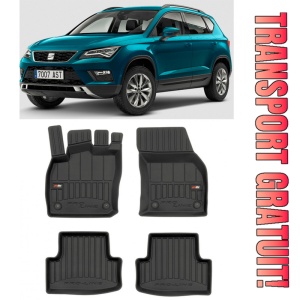 Seat Ateca, Suv, Din 09.2016 - Prezent , Set Covorase Auto Tip Tavita Premium 3D, din cauciuc