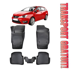 Seat Ibiza IV 2008-2017 Set 5 covorase auto din cauciuc tip tavita premium line 3D