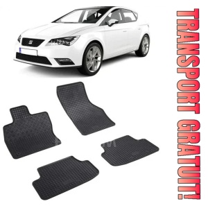 Seat Leon III 5F, Hatchback, fabricat din 11.2012 - 02.2020, set covorase auto dedicate, din cauciuc 100% Premium