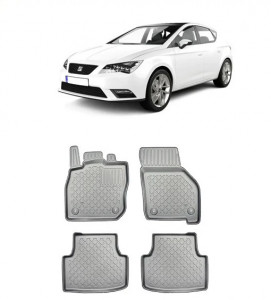 Seat Leon IV Mhev, Hatchback, Din 2020 - Prezent , Set Covorase Auto Tip Tavita Premium 3D, din cauciuc accesorii pentru autoturismul tau - masina v173417
