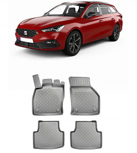Seat Leon IV Phev, Combi, Din 2020 - Prezent , Set Covorase Auto Tip Tavita Premium 3D, din cauciuc accesorii pentru autoturismul tau - masina v169995