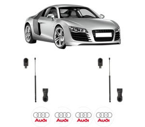 Set 2 amortizoare portbagaj haion AUDI R8 (422, 423) din 2007-2015, 2 bucati, KROSNO, 4 stickere auto AUDI v973