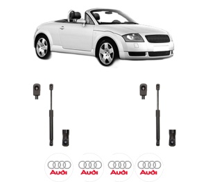 Set 2 amortizoare portbagaj haion AUDI TT Roadster (8N9) din 1999-2006, 2 bucati, MAGNUM TECHNOLOGY, 4 stickere auto AUDI v3733
