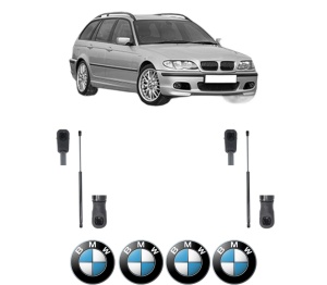 Set 2 amortizoare portbagaj haion BMW Seria 3 Touring (E46) din 1999-2005, 2 bucati, MAGNUM TECHNOLOGY, 4 stickere auto BMW Seria v4453