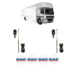 Set 2 amortizoare portbagaj haion DAF 65 CF din 1998-2000, 2 bucati, KROSNO, 4 stickere auto DAF v1813