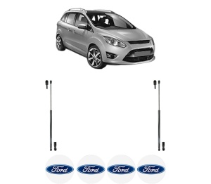 Set 2 amortizoare portbagaj haion FORD C-MAX II (DXA/CB7, DXA/CEU) din 2010-2019, 2 bucati, KROSNO, 4 stickere auto FORD v1513