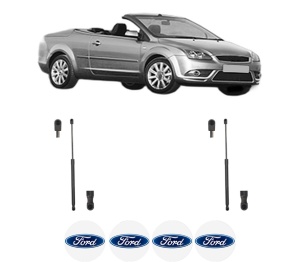 Set 2 amortizoare portbagaj haion FORD FOCUS II Convertible din 2006-2010, 2 bucati, KROSNO, 4 stickere auto FORD v2773