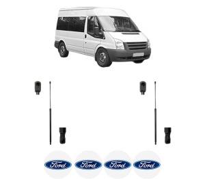 Set 2 amortizoare portbagaj haion FORD TRANSIT Bus (FD_ _, FB_ _, FS_ _, FZ_ _, FC_ _) din 2000-2014, 2 bucati, MAGNUM TECHNOLOGY, 4 stickere auto FORD v6853