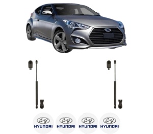 Set 2 amortizoare portbagaj haion HYUNDAI VELOSTER (FS) din 2011-2017, 2 bucati, KROSNO, 4 stickere auto HYUNDAI v1878