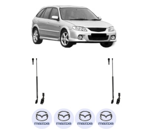 Set 2 amortizoare portbagaj haion MAZDA 323 F VI Hatchback (BJ) din 1998-2004, 2 bucati, KROSNO, 4 stickere auto MAZDA v5953