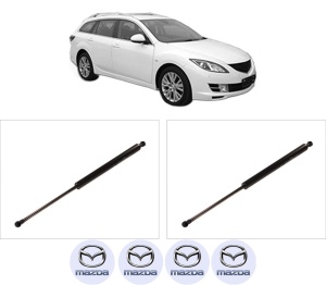 Set 2 amortizoare portbagaj haion MAZDA 6 Estate (GH) din 2007-2013, 2 bucati, KROSNO, 4 stickere auto MAZDA v4158