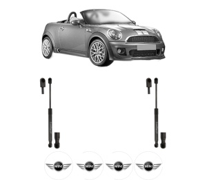 Set 2 amortizoare portbagaj haion MINI Roadster (R59) din 2011-2015, 2 bucati, KROSNO, 4 stickere auto MINI v1633