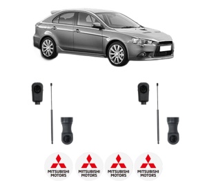 Set 2 amortizoare portbagaj haion MITSUBISHI LANCER VIII Sportback (CX_A) din 2008-2010, 2 bucati, KROSNO, 4 stickere auto MITSUBISHI v793