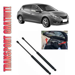 Set 2 amortizoare portbagaj haion NISSAN PULSAR Hatchback (C13) din 2014-2015, 2 bucati, KROSNO, 4 stickere auto NISSAN