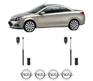 Set 2 amortizoare portbagaj haion OPEL ASTRA H TwinTop (A04) din 2005-2010, 2 bucati, MAGNUM TECHNOLOGY, 4 stickere auto OPEL v5473
