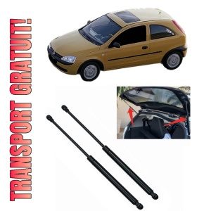 Set 2 amortizoare portbagaj haion OPEL CORSA C (X01) din 2000-2009, 2 bucati, MAGNUM TECHNOLOGY, 4 stickere auto OPEL