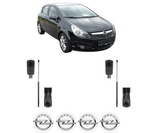 Set 2 amortizoare portbagaj haion OPEL CORSA D (S07) din 2006-2014, 2 bucati, MAGNUM TECHNOLOGY, 4 stickere auto OPEL v6793