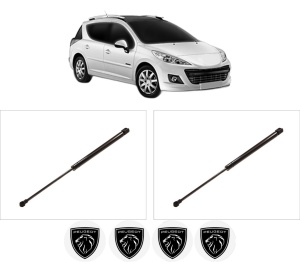 Set 2 amortizoare portbagaj haion PEUGEOT 207 SW Estate Van (WK_) din 2007-2012, 2 bucati, KROSNO, 4 stickere auto PEUGEOT v2833
