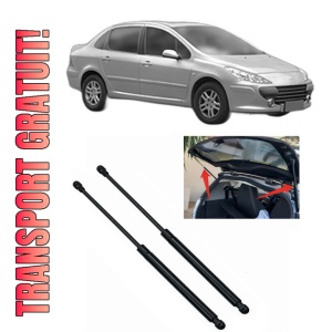 Set 2 amortizoare portbagaj haion PEUGEOT 307 Saloon din 2006-2012, 2 bucati, MAGNUM TECHNOLOGY, 4 stickere auto PEUGEOT